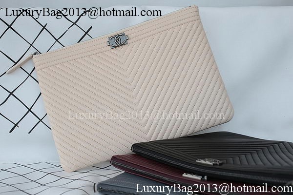 Boy Chanel Sheepskin Leather Clutch A69253