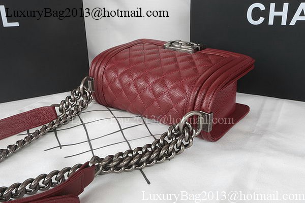 Boy Chanel mini Flap Bag Original Cannage Pattern A67085 Burgundy