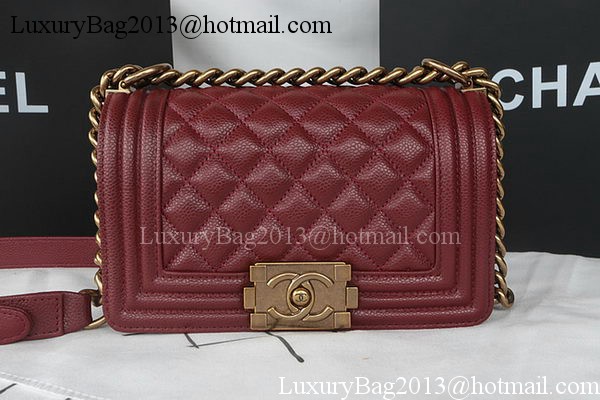 Boy Chanel mini Flap Bag Original Cannage Pattern A67085 Burgundy