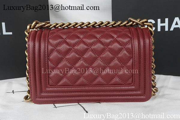 Boy Chanel mini Flap Bag Original Cannage Pattern A67085 Burgundy