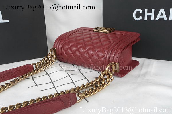 Boy Chanel mini Flap Bag Original Cannage Pattern A67085 Burgundy