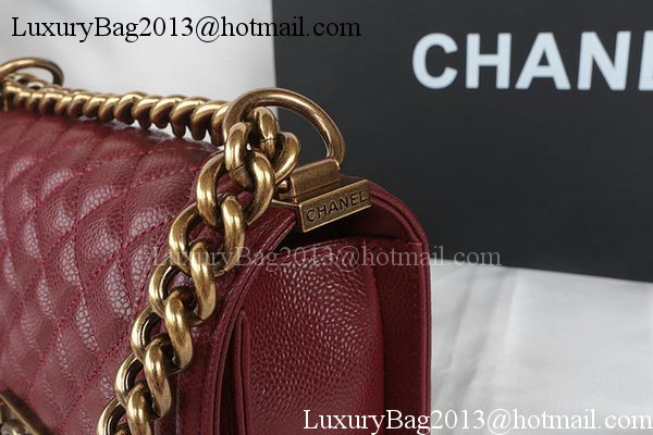 Boy Chanel mini Flap Bag Original Cannage Pattern A67085 Burgundy