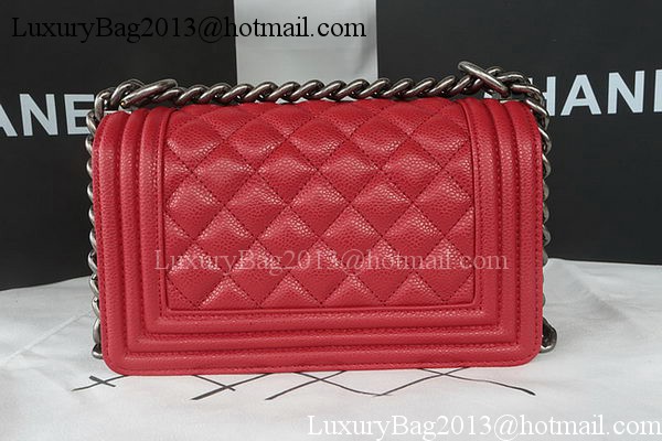 Boy Chanel mini Flap Bag Original Cannage Pattern A67085 Dark Red