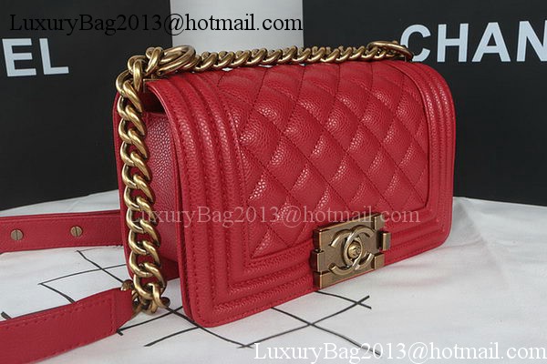 Boy Chanel mini Flap Bag Original Cannage Pattern A67085 Dark Red