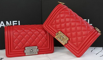 Boy Chanel mini Flap Bag Original Cannage Pattern A67085 Red