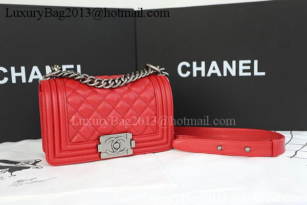 Boy Chanel mini Flap Bag Original Cannage Pattern A67085 Red