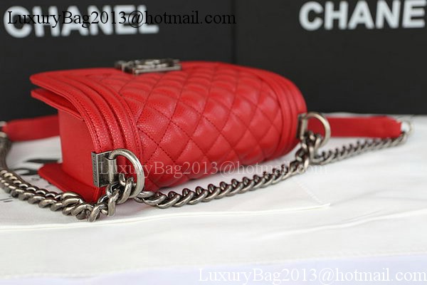 Boy Chanel mini Flap Bag Original Cannage Pattern A67085 Red