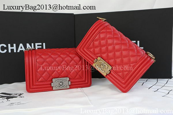 Boy Chanel mini Flap Bag Original Cannage Pattern A67085 Red