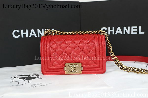 Boy Chanel mini Flap Bag Original Cannage Pattern A67085 Red