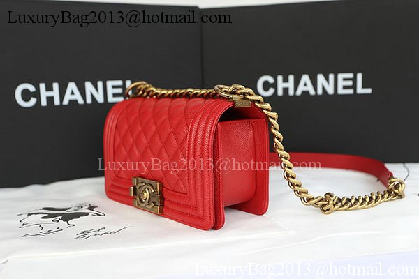 Boy Chanel mini Flap Bag Original Cannage Pattern A67085 Red