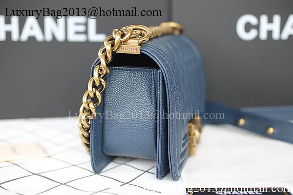 Boy Chanel mini Flap Bag Original Cannage Pattern A67085 Royal