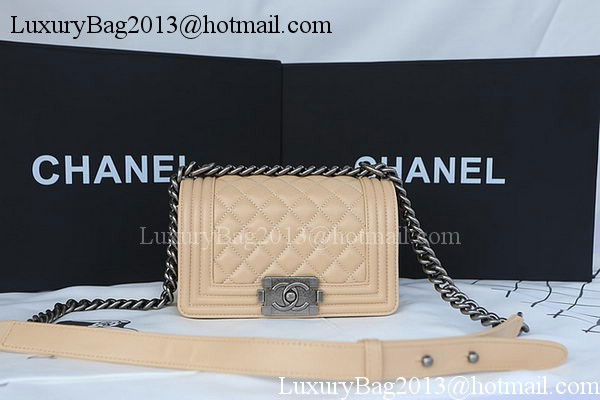 Boy Chanel mini Flap Bag Original Sheepskin A67085 Apricot