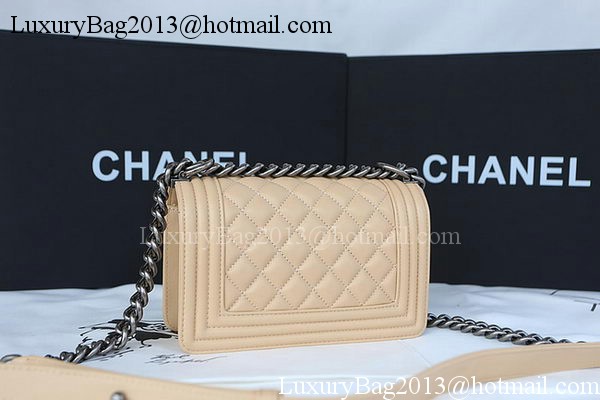 Boy Chanel mini Flap Bag Original Sheepskin A67085 Apricot