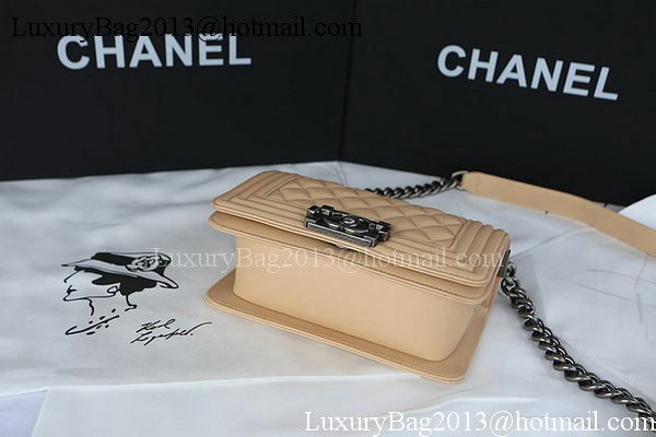 Boy Chanel mini Flap Bag Original Sheepskin A67085 Apricot