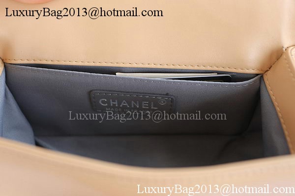 Boy Chanel mini Flap Bag Original Sheepskin A67085 Apricot