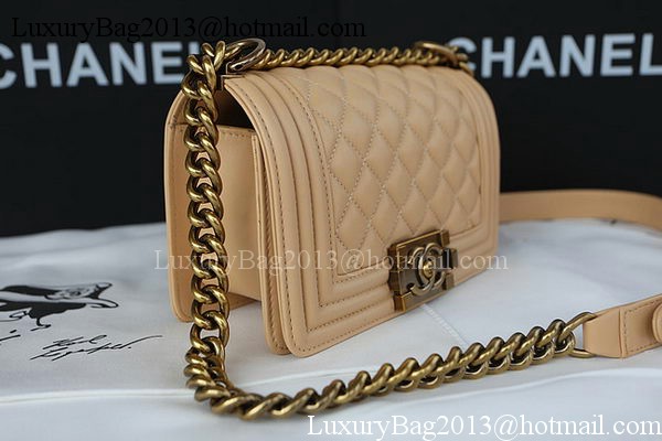 Boy Chanel mini Flap Bag Original Sheepskin A67085 Apricot