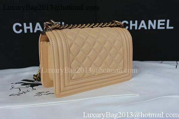 Boy Chanel mini Flap Bag Original Sheepskin A67085 Apricot