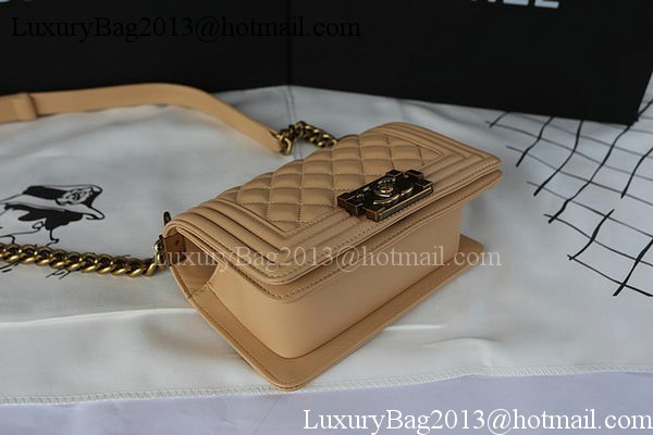 Boy Chanel mini Flap Bag Original Sheepskin A67085 Apricot