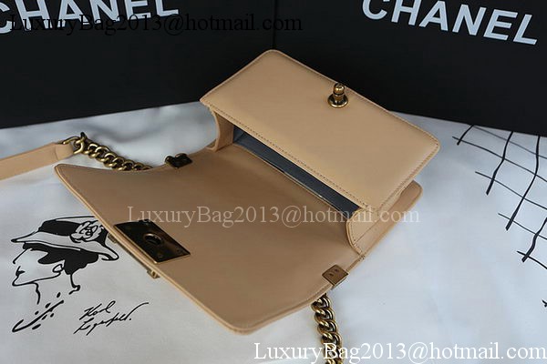 Boy Chanel mini Flap Bag Original Sheepskin A67085 Apricot