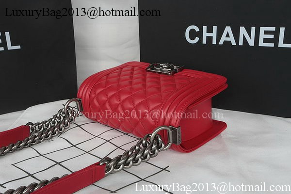 Boy Chanel mini Flap Bag Original Sheepskin A67085 Dark Red