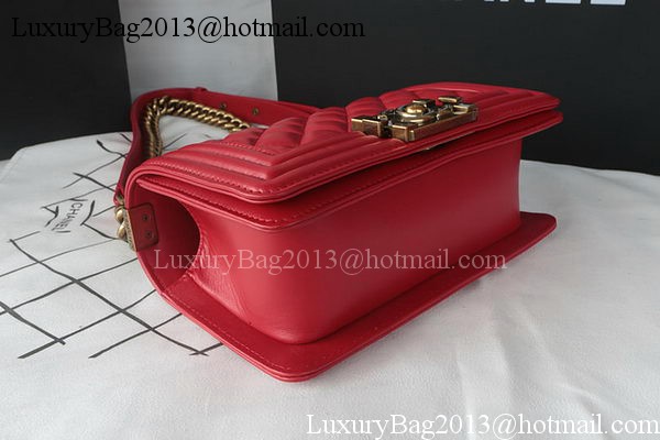 Boy Chanel mini Flap Bag Original Sheepskin A67085 Dark Red