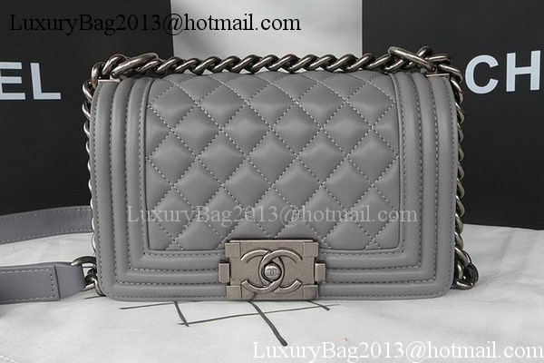 Boy Chanel mini Flap Bag Original Sheepskin A67085 Grey