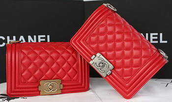 Boy Chanel mini Flap Bag Original Sheepskin A67085 Red