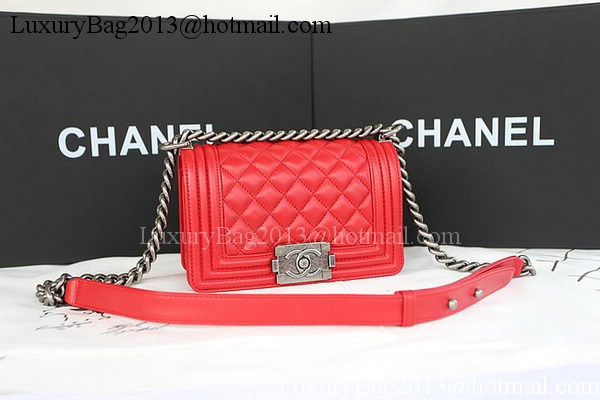 Boy Chanel mini Flap Bag Original Sheepskin A67085 Red