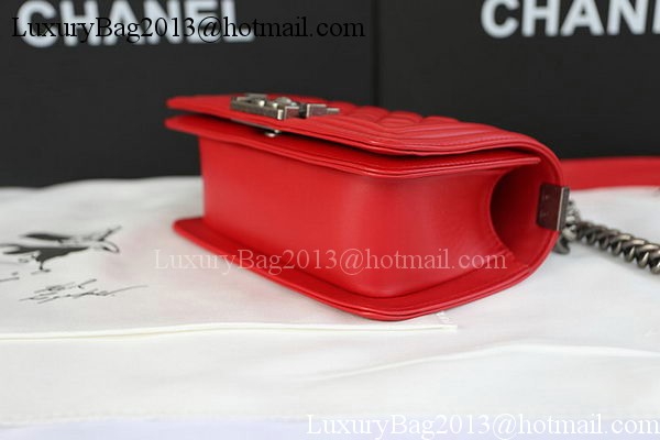 Boy Chanel mini Flap Bag Original Sheepskin A67085 Red