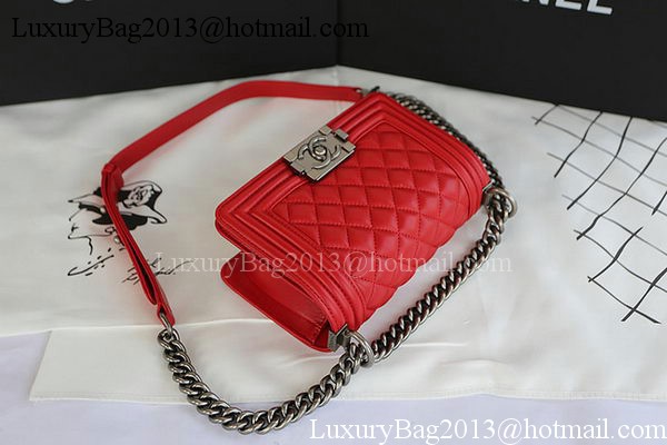 Boy Chanel mini Flap Bag Original Sheepskin A67085 Red