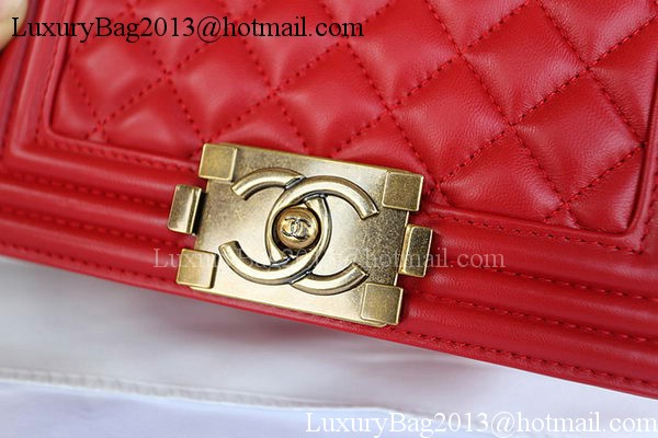 Boy Chanel mini Flap Bag Original Sheepskin A67085 Red