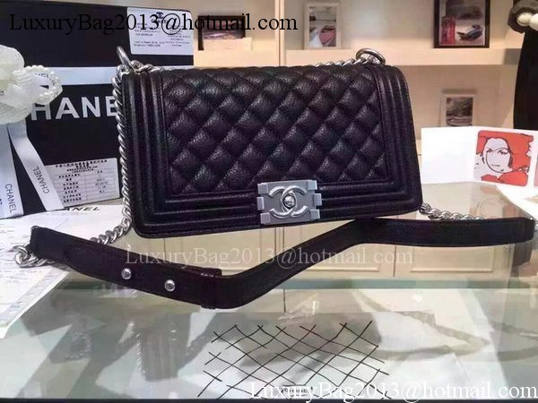 Chanel Boy Flap Shoulder Bags Deer Skin Leather A67086 Black