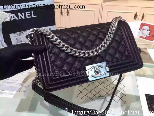 Chanel Boy Flap Shoulder Bags Deer Skin Leather A67086 Black