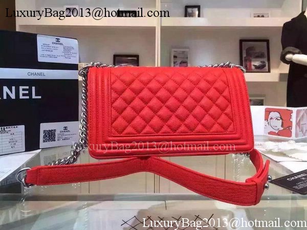 Chanel Boy Flap Shoulder Bags Deer Skin Leather A67086 Red