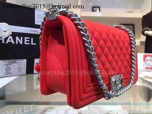 Chanel Boy Flap Shoulder Bags Deer Skin Leather A67086 Red