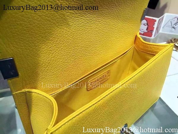 Chanel Boy Flap Shoulder Bags Deer Skin Leather A67086 Yellow