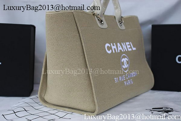 Chanel Large Canvas Tote Shopping Bag A67002 Apricot