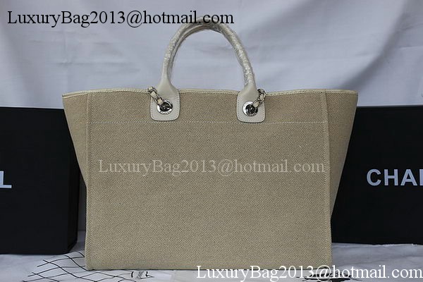 Chanel Large Canvas Tote Shopping Bag A67002 Apricot