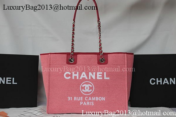 Chanel Medium Canvas Tote Shopping Bag A67001 Pink