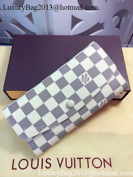 Louis Vuitton Damier Azur Canvas Emilie Wallet Rouge M60136