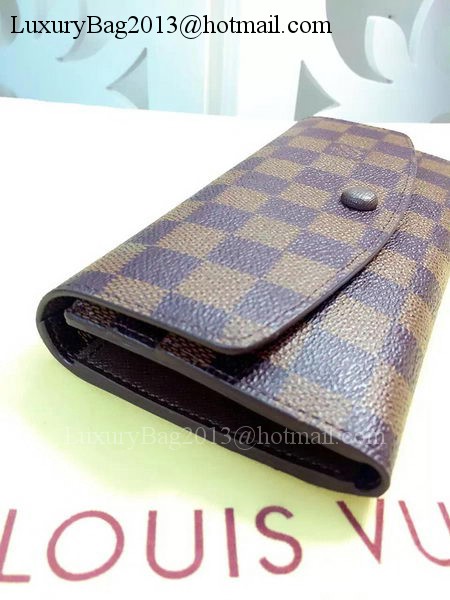 Louis Vuitton Damier Ebene Canvas Emilie Wallet Rouge M60136 Brown