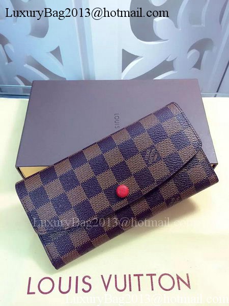 Louis Vuitton Damier Ebene Canvas Emilie Wallet Rouge M60136 Red