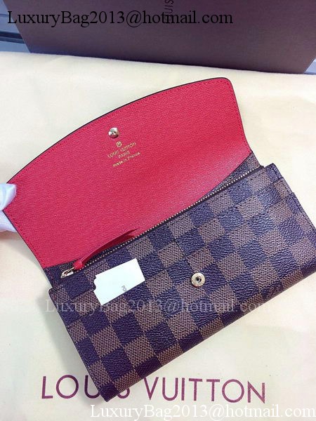 Louis Vuitton Damier Ebene Canvas Emilie Wallet Rouge M60136 Red