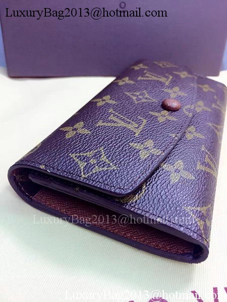 Louis Vuitton Monogram Canvas Emilie Wallet Rouge M60136 Brown