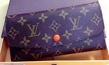 Louis Vuitton Monogram Canvas Emilie Wallet Rouge M60136 Orange