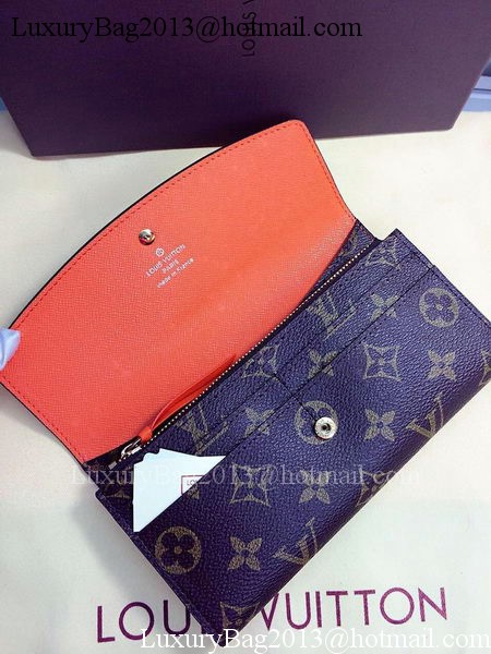 Louis Vuitton Monogram Canvas Emilie Wallet Rouge M60136 Orange