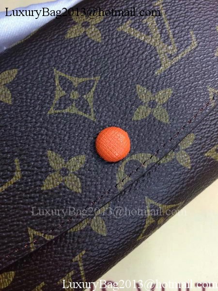 Louis Vuitton Monogram Canvas Emilie Wallet Rouge M60136 Orange