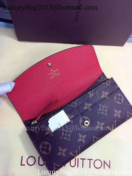 Louis Vuitton Monogram Canvas Emilie Wallet Rouge M60136 Red