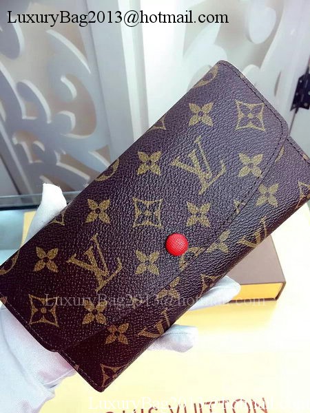 Louis Vuitton Monogram Canvas Emilie Wallet Rouge M60136 Red