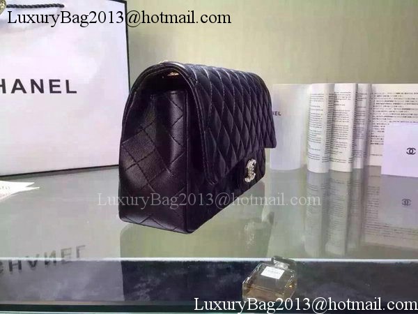 Chanel 2.55 Series Flap Bag Black Sheepskin Leather A5016 Black